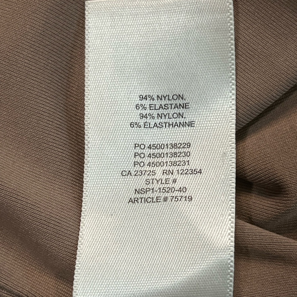 Babaton Aritzia Brown V Neck Cutout Bodysuit Women’s Size S Minimalist Stretch - Picture 7 of 7